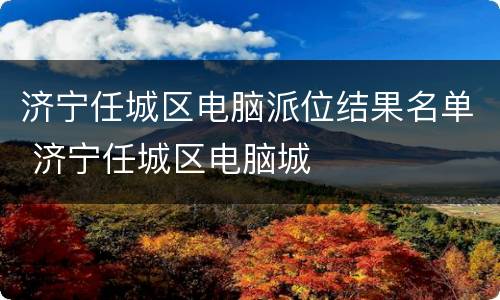 济宁任城区电脑派位结果名单 济宁任城区电脑城