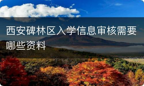 西安碑林区入学信息审核需要哪些资料
