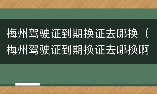 梅州驾驶证到期换证去哪换（梅州驾驶证到期换证去哪换啊）