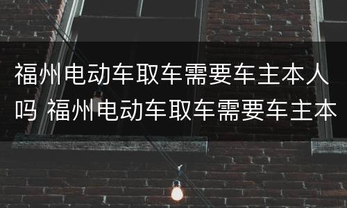 福州电动车取车需要车主本人吗 福州电动车取车需要车主本人吗现在