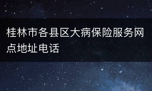 桂林市各县区大病保险服务网点地址电话