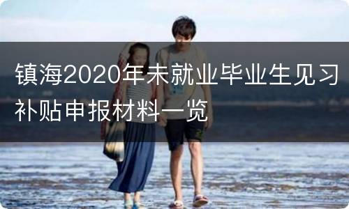镇海2020年未就业毕业生见习补贴申报材料一览