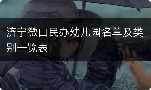 济宁微山民办幼儿园名单及类别一览表