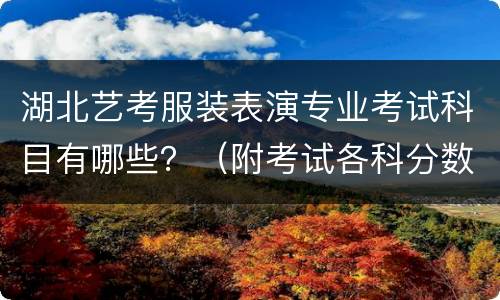 湖北艺考服装表演专业考试科目有哪些？（附考试各科分数）