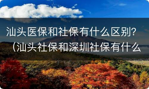 汕头医保和社保有什么区别？（汕头社保和深圳社保有什么区别）