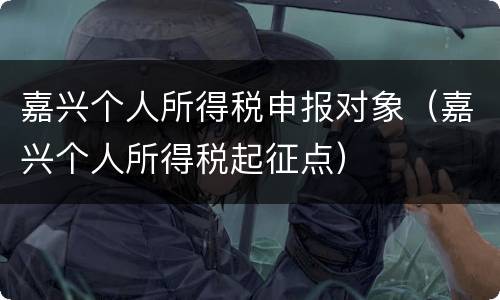 嘉兴个人所得税申报对象（嘉兴个人所得税起征点）
