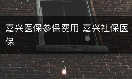 嘉兴医保参保费用 嘉兴社保医保