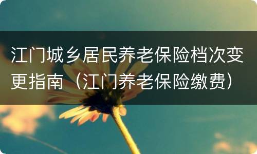 江门城乡居民养老保险档次变更指南（江门养老保险缴费）