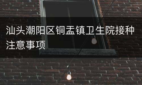 汕头潮阳区铜盂镇卫生院接种注意事项