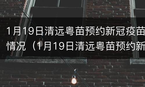 1月19日清远粤苗预约新冠疫苗情况（1月19日清远粤苗预约新冠疫苗情况如何）