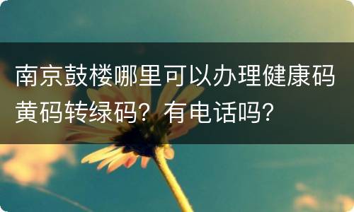 南京鼓楼哪里可以办理健康码黄码转绿码？有电话吗？