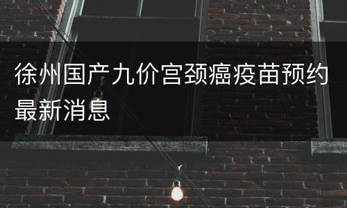 徐州国产九价宫颈癌疫苗预约最新消息