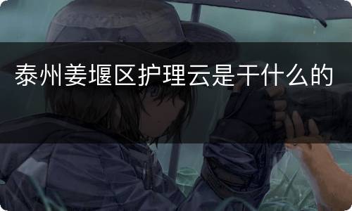 泰州姜堰区护理云是干什么的