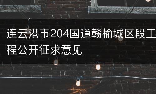 连云港市204国道赣榆城区段工程公开征求意见