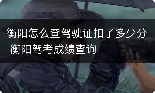 衡阳怎么查驾驶证扣了多少分 衡阳驾考成绩查询