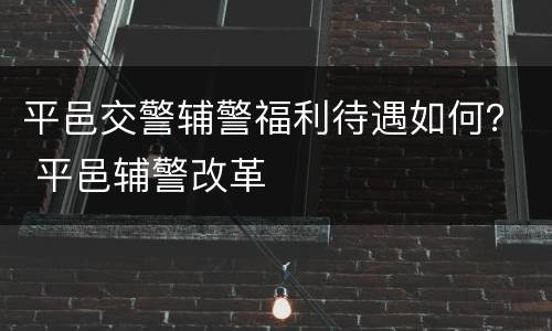 平邑交警辅警福利待遇如何？ 平邑辅警改革