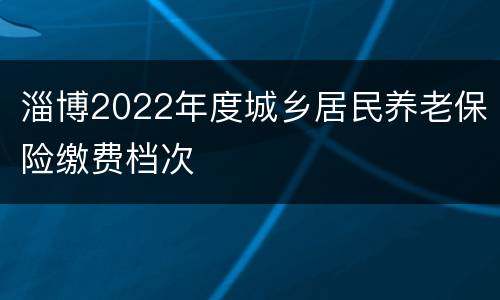 淄博2022年度城乡居民养老保险缴费档次