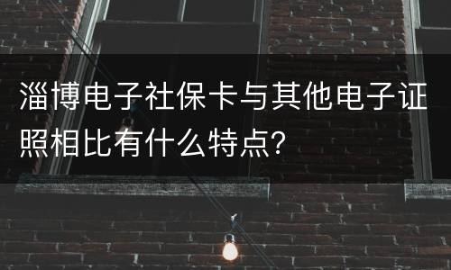 淄博电子社保卡与其他电子证照相比有什么特点？