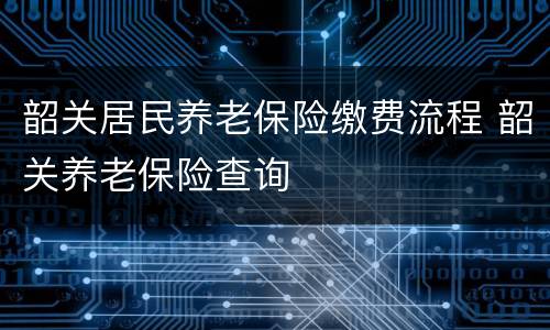 韶关居民养老保险缴费流程 韶关养老保险查询