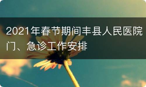 2021年春节期间丰县人民医院门、急诊工作安排