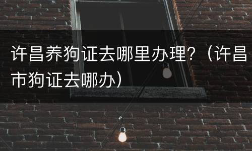 许昌养狗证去哪里办理?（许昌市狗证去哪办）