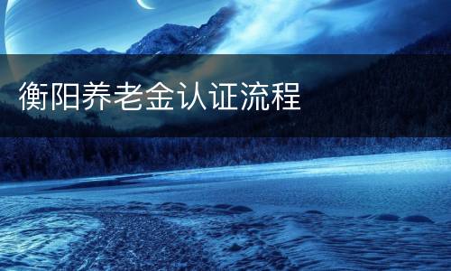 衡阳养老金认证流程​