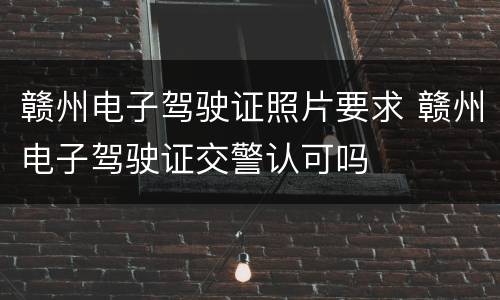 赣州电子驾驶证照片要求 赣州电子驾驶证交警认可吗