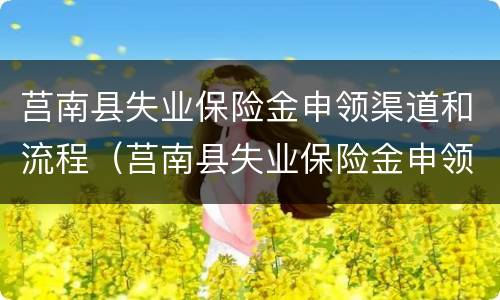莒南县失业保险金申领渠道和流程（莒南县失业保险金申领渠道和流程是什么）