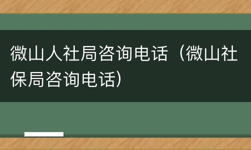 微山人社局咨询电话（微山社保局咨询电话）