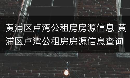 黄浦区卢湾公租房房源信息 黄浦区卢湾公租房房源信息查询