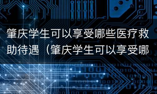 肇庆学生可以享受哪些医疗救助待遇（肇庆学生可以享受哪些医疗救助待遇政策）