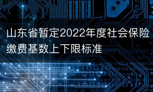 山东省暂定2022年度社会保险缴费基数上下限标准