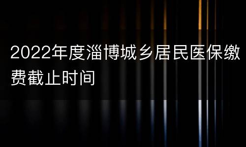 2022年度淄博城乡居民医保缴费截止时间