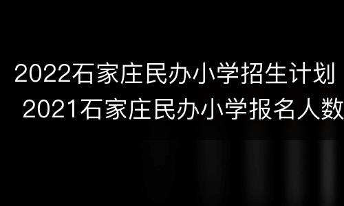 2022石家庄民办小学招生计划 2021石家庄民办小学报名人数