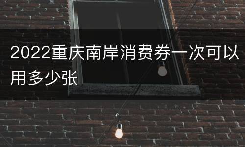 2022重庆南岸消费券一次可以用多少张
