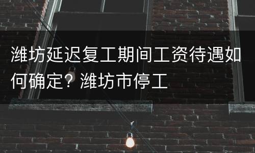 潍坊延迟复工期间工资待遇如何确定? 潍坊市停工