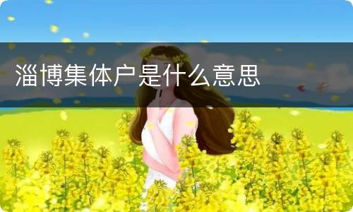 淄博集体户是什么意思
