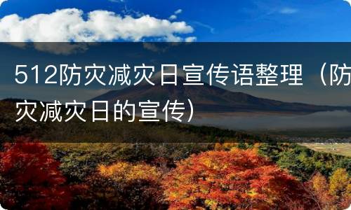 512防灾减灾日宣传语整理（防灾减灾日的宣传）