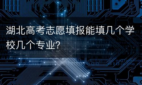 湖北高考志愿填报能填几个学校几个专业？