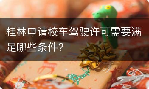 桂林申请校车驾驶许可需要满足哪些条件?