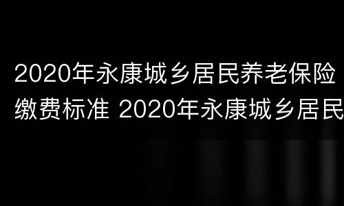 2020年永康城乡居民养老保险缴费标准 2020年永康城乡居民养老保险缴费标准查询