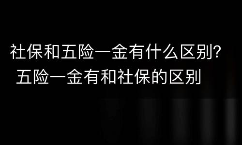 社保和五险一金有什么区别？ 五险一金有和社保的区别