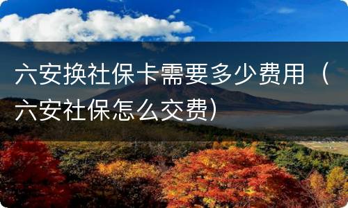 六安换社保卡需要多少费用（六安社保怎么交费）