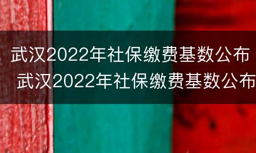武汉2022年社保缴费基数公布 武汉2022年社保缴费基数公布公告