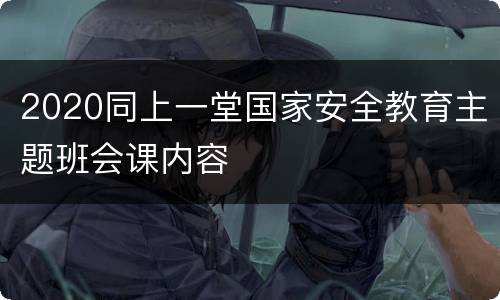 2020同上一堂国家安全教育主题班会课内容