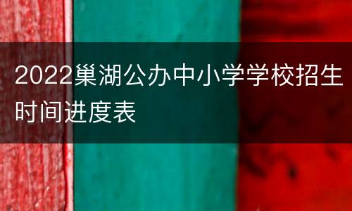 2022巢湖公办中小学学校招生时间进度表