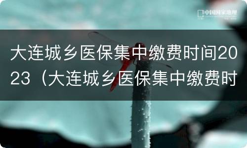 大连城乡医保集中缴费时间2023（大连城乡医保集中缴费时间2023在哪里）