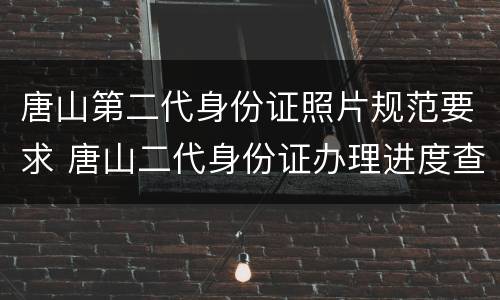 唐山第二代身份证照片规范要求 唐山二代身份证办理进度查询网