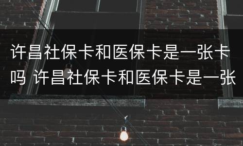 许昌社保卡和医保卡是一张卡吗 许昌社保卡和医保卡是一张卡吗怎么激活