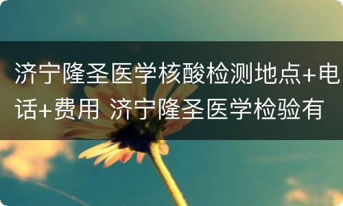 济宁隆圣医学核酸检测地点+电话+费用 济宁隆圣医学检验有限公司电话